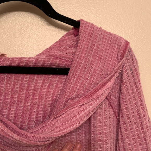 Free people mock neck mauve thermal pullover top - Picture 5 of 5